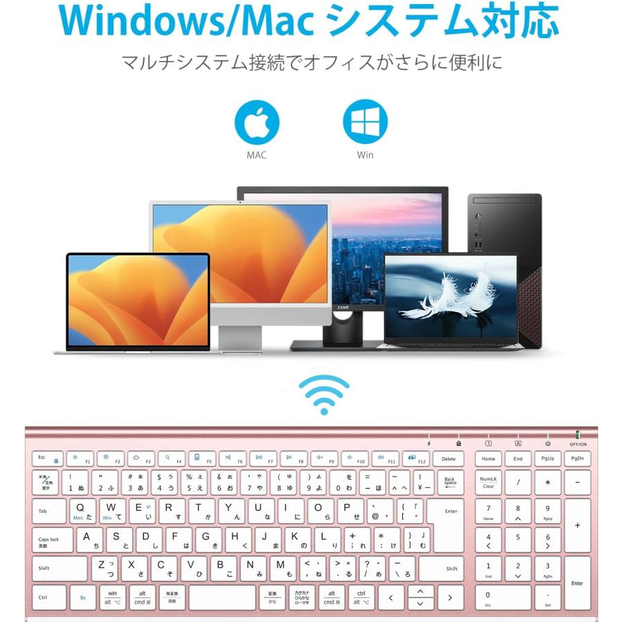 iClever キーボード ワイヤレス キーボード マウスセット 日本語配列 静音 超薄型 無線 2.4G キーボード・マウスセット USB接続 キ｜sakura3rdstore｜06
