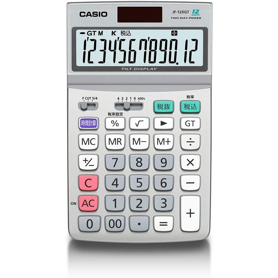 CASIO(カシオ) グリーン購入法適合電卓 12桁 ジャストタイプ JF-120GT-N エコマーク認定｜sakura3rdstore｜02