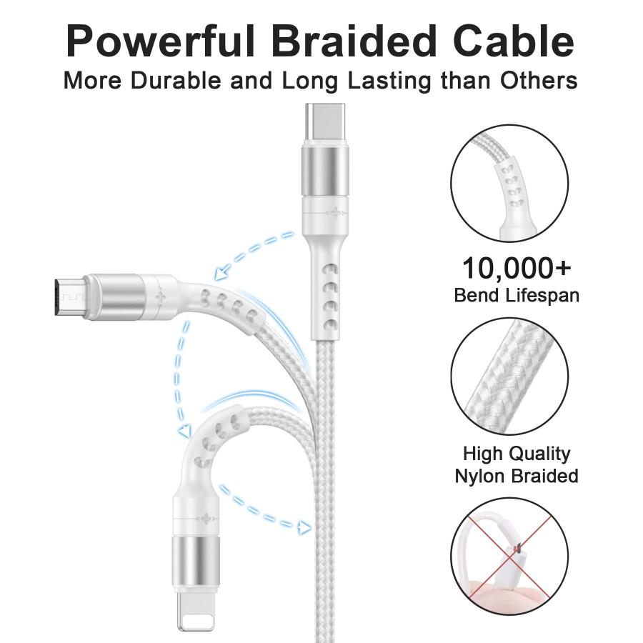 RAVIAD 3in1 充電ケーブル USB ケーブル 3A 急速充電 充電コード USB Type C ケーブル Micro USB ケーブル P｜sakura3rdstore｜05