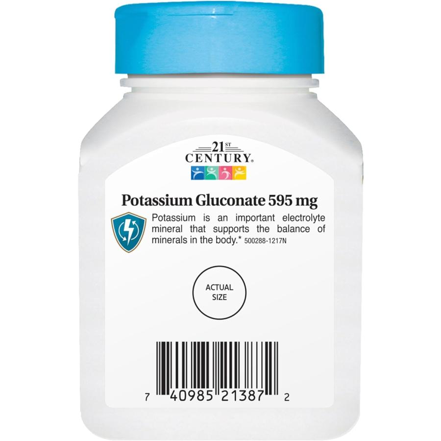 21st Century, グルコン酸カリウム, 595 mg, 110錠 : 3rose