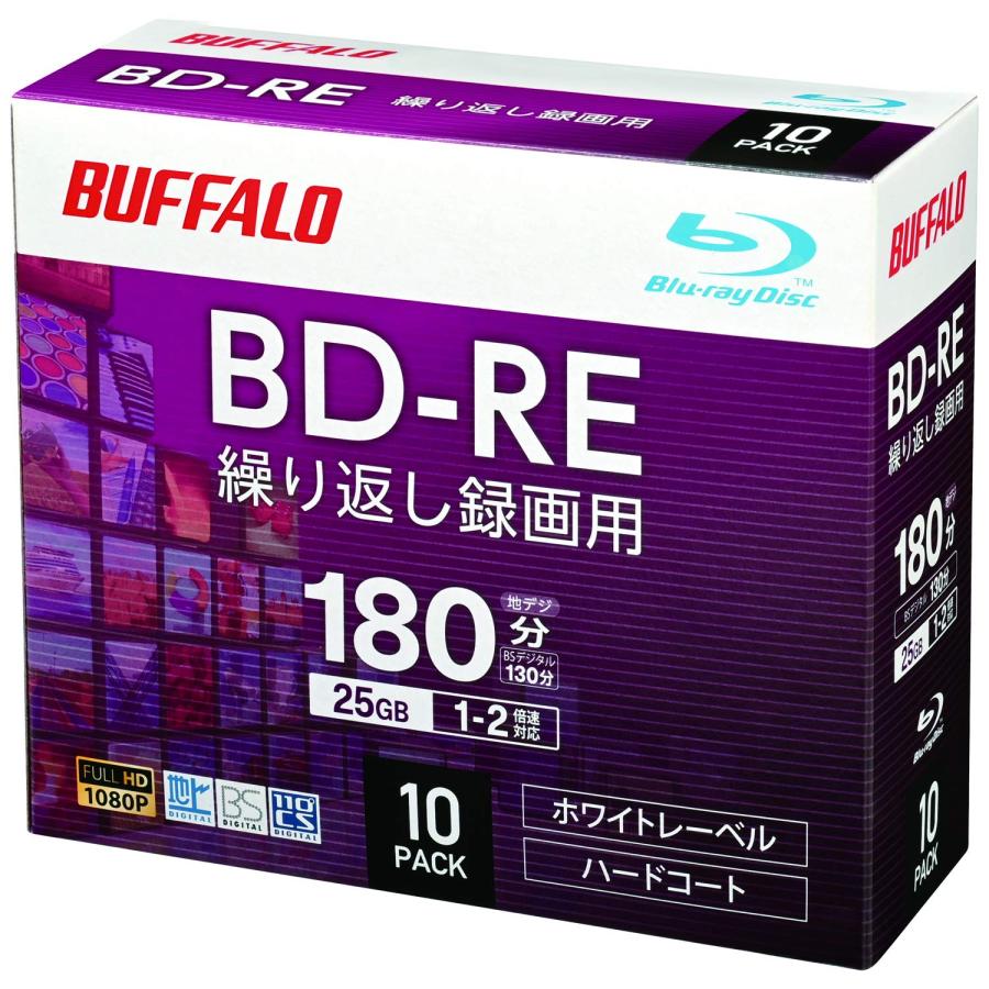 バッファロー ブルーレイディスク BD-RE くり返し録画用 25GB 10枚 スリムケース 片面1層 1-2倍速（Yahoo!・3rose-store）