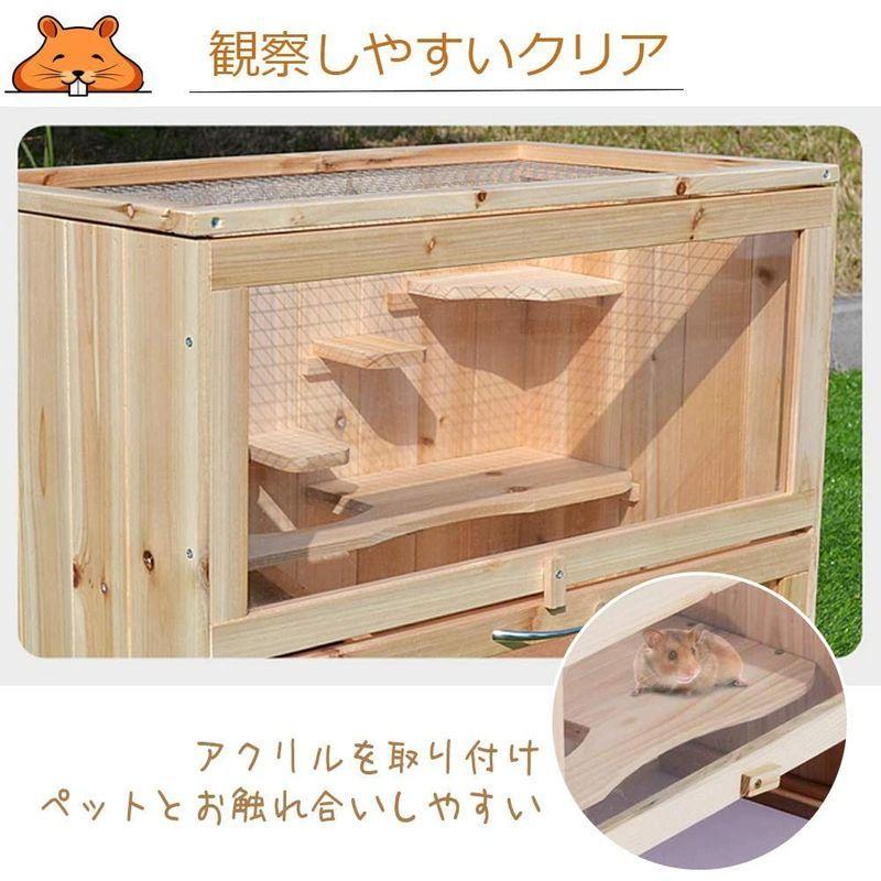 Gifty 小動物 飼育 ケージ 大型 ハムスター ゲージ 60 ハリネズミ デグー チンチラ フェレット 木製 小動物 飼育 ケージ 大型 ハムスター ゲージ ハリネズミ デグー チンチラ フェレット 木製