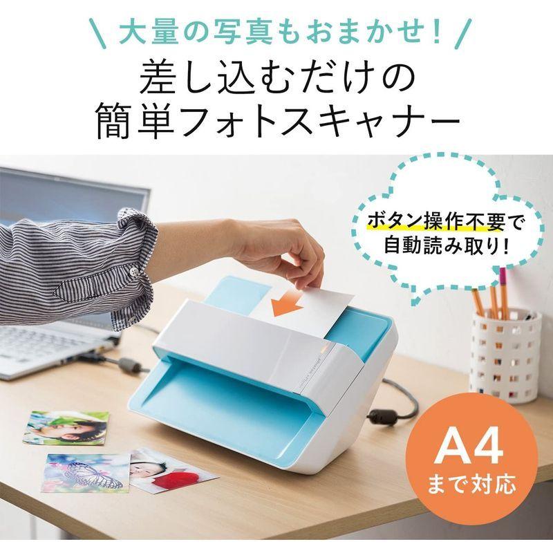 サンワダイレクト 簡単フォトスキャナー 自動 高速スキャン (L版・2秒/A4・5秒) 東芝製CCDセンサー Windows/Mac 対応 簡単フォトスキャナー 自動 高速スキャン L版 2秒/A4 5秒 東芝製CCDセンサー Windows/Mac 対応