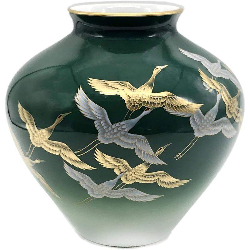 ボヘミア ハイエナメル花瓶（グリーン） item no.2f427 山下工芸 花器