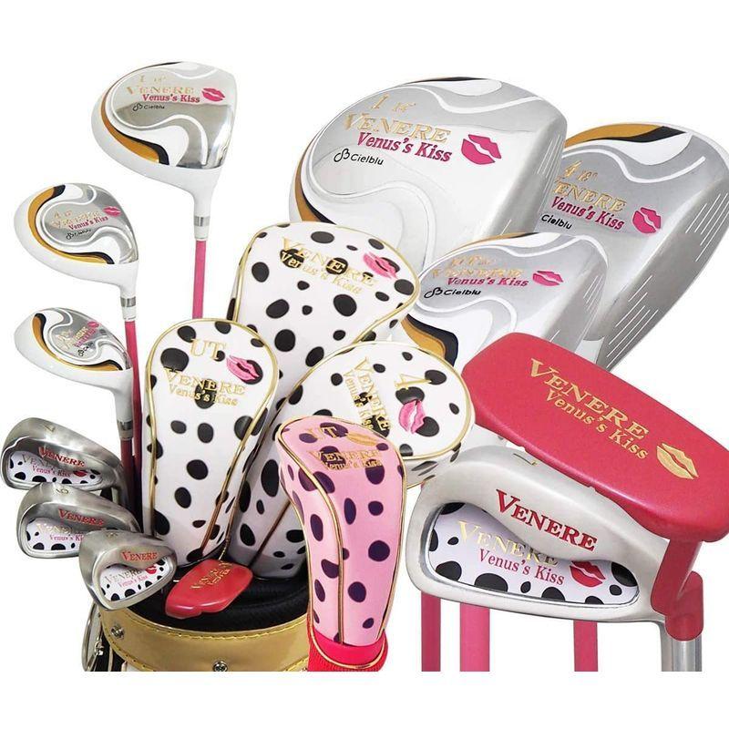 ヴェネレ×シェルブル レディース クラブセット 7本（1W，4W，UT，#7，#9，SW，PT） (ヘッドカバーホワイト) 1W，4W，UT，#7，#9，SW，PT レディース クラブセット 7本 ヘッドカバーホワイト 　