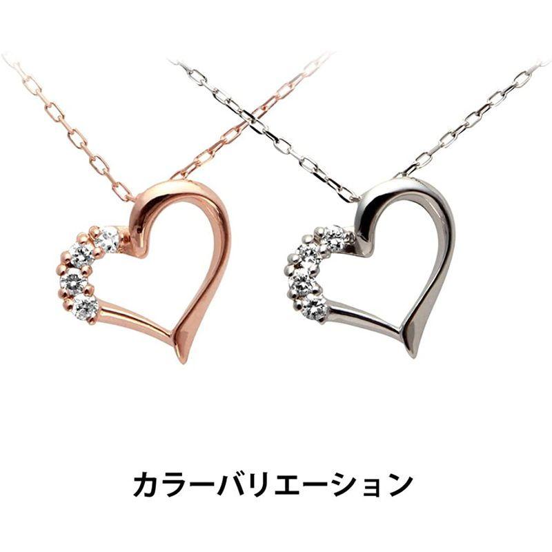 キャーロディディアマンテ CHIARO DI DIAMANTE K10ピンクゴールド×ダイヤモンド ハートペンダントネックレス CHD004 NA2628116468