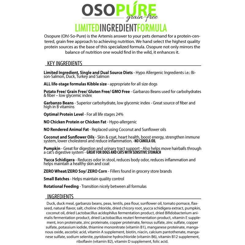 アーテミス (Artemis) オソピュア グレインフリー ダック＆ガルバンゾー 4.5kg 5kg アーテミス Artemis オソピュア グレインフリー ダック＆ガルバンゾー