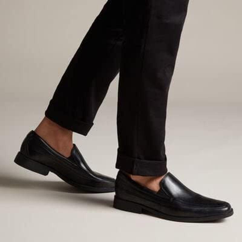 クラークス ビジネスシューズ 革靴 スリッポン ティルデンフリー 本革 メンズ ブラックレザー 25.0 cm ビジネスシューズ 革靴 スリッポン ティルデンフリー 本革 メンズ ブラックレザー cm