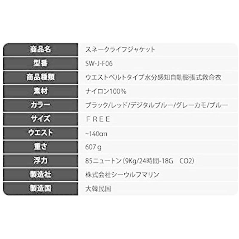 シーウルフ 救命胴衣 ライフジャケット 自動・手動膨脹式 タイプA 国土交通省型式承認品 桜マーク SW-J-F06 ベルトタイプ 腰巻 ブ 救命胴衣 ライフジャケット 自動 手動膨脹式 タイプA 国土交通省型式承認品 桜マーク SW F06 ベルトタイプ 腰巻 ブ 　