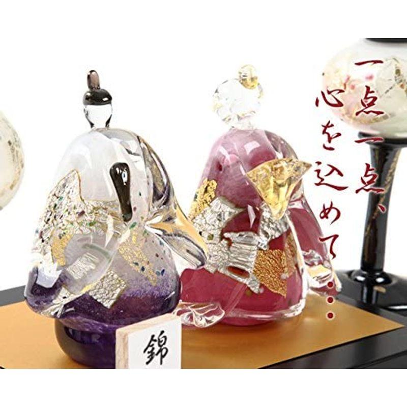 ガラスの雛人形 錦雛 立大 桜セット 雛人形 ガラス ひな人形 ガラス 手作りガラス細工 桃の節句 ガラス製 FUSION FACTORY