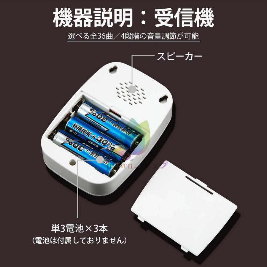 インターホン チャイム ワイヤレスチャイム ピンポン おすすめ 介護 玄関 ドアホン 受信機3 送信機1 無線 | ブランド登録なし | 04