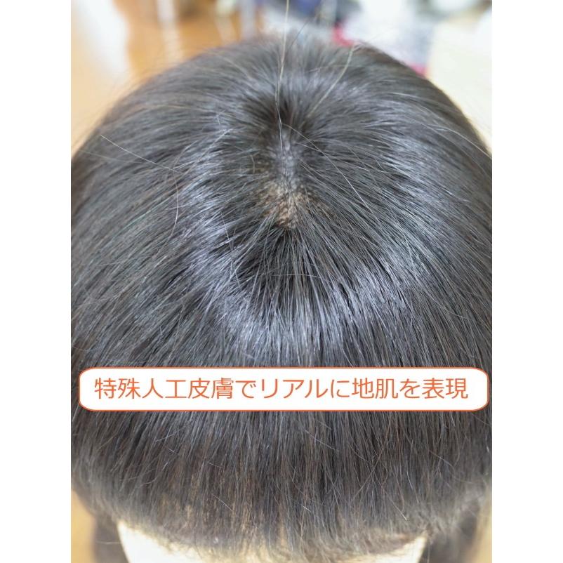 人毛100% フルウィッグ女性用レディース ロング ストレート 50cm 半手植え 医療用 かつら レディース hm リアル地肌付 高品質 自然 軽い 通気性_4