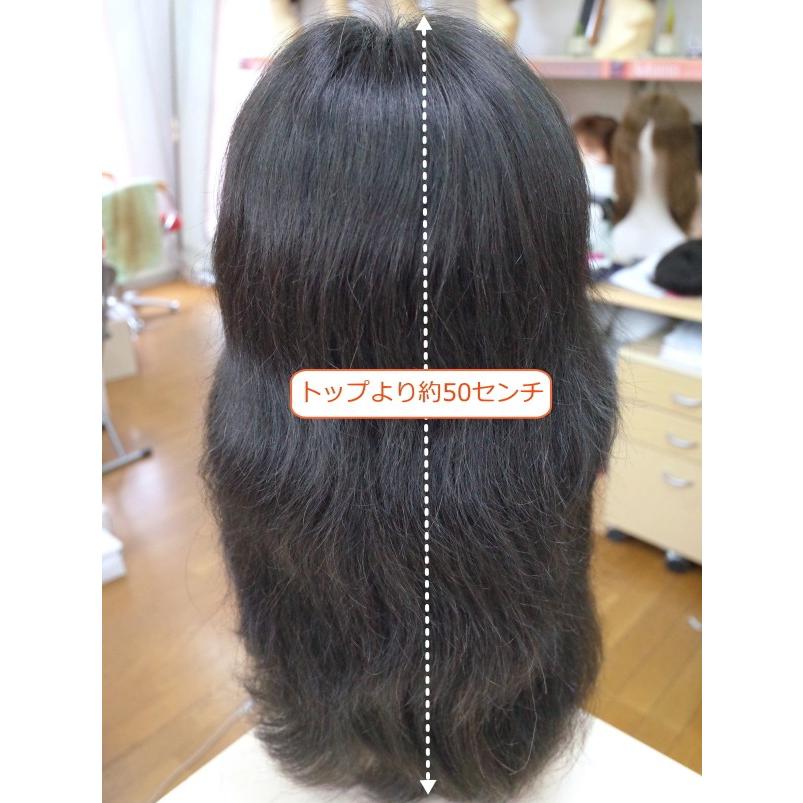 人毛100% フルウィッグ女性用レディース ロング ストレート 50cm 半手植え 医療用 かつら レディース hm リアル地肌付 高品質 自然 軽い 通気性_6
