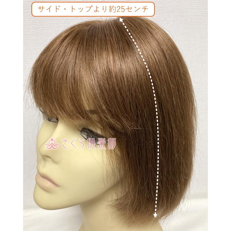 女性用 レディースフルウィッグ 人毛ミックス 総手植え 医療用 ウィッグ 自然 ショート ボブ かつら 軽い 軽量 分け目自由 さくら倶楽部 hm12の画像