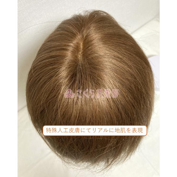 女性用 レディースフルウィッグ 人毛ミックス 総手植え 医療用 ウィッグ 自然 ショート ボブ かつら 軽い 軽量 分け目自由 さくら倶楽部 hm12の画像