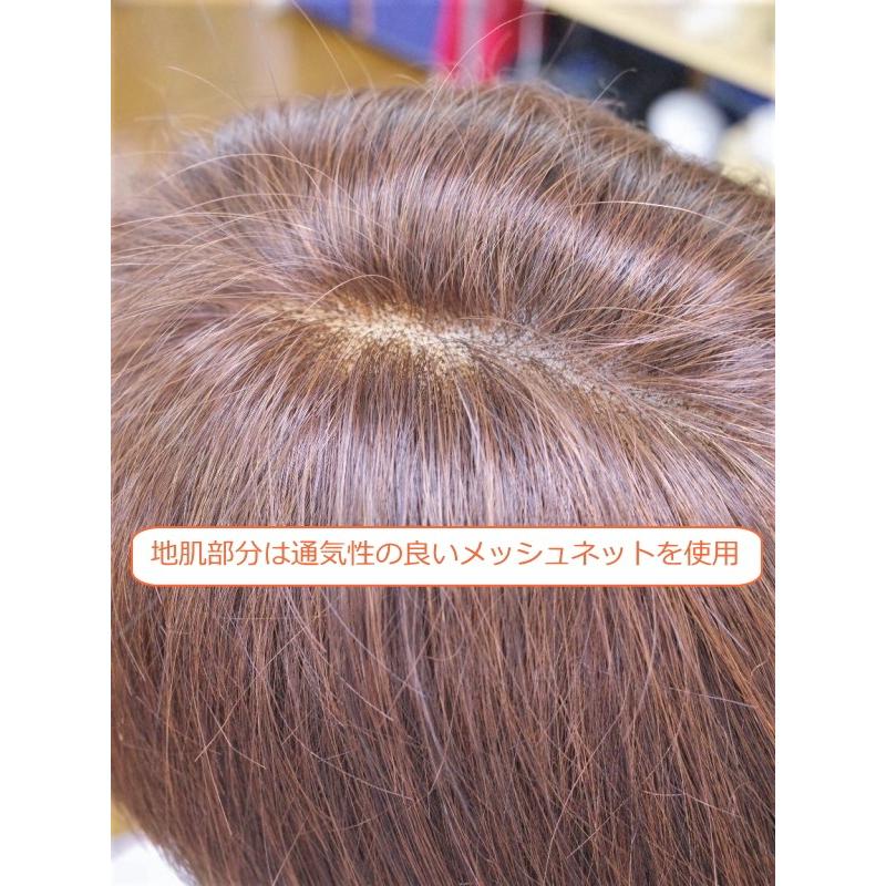 フルウィッグ 人毛ミックス女性用 レディース 半手植え 医療用 マッシュショート 襟足 外ハネ 分け目自由 hm2520 ミセス かつら ミックス 耐熱 自然 軽量_7