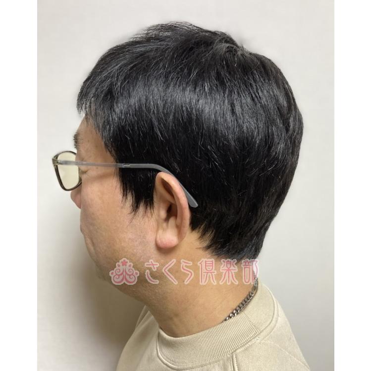 男性用メンズウィッグ 人毛100％ フルウィッグ MM018 男性用 かつら 前髪短め カジュアル スタイル マシンメイド 医療用 普段使い ドライヤー ヘアアイロンの画像