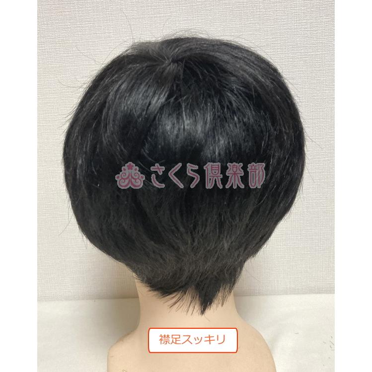 男性用メンズウィッグ 人毛100％ フルウィッグ MM018 男性用 かつら 前髪短め カジュアル スタイル マシンメイド 医療用 普段使い ドライヤー ヘアアイロンの画像