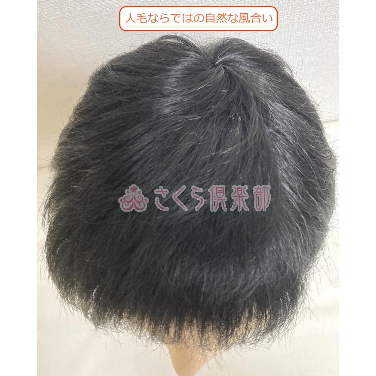 男性用メンズウィッグ 人毛100％ フルウィッグ MM018 男性用 かつら 前髪短め カジュアル スタイル マシンメイド 医療用 普段使い ドライヤー ヘアアイロンの画像