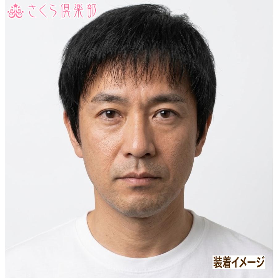 男性用メンズウィッグ 人毛100％ フルウィッグ MM018 男性用 かつら 前髪短め カジュアル スタイル マシンメイド 医療用 普段使い ドライヤー ヘアアイロンの画像
