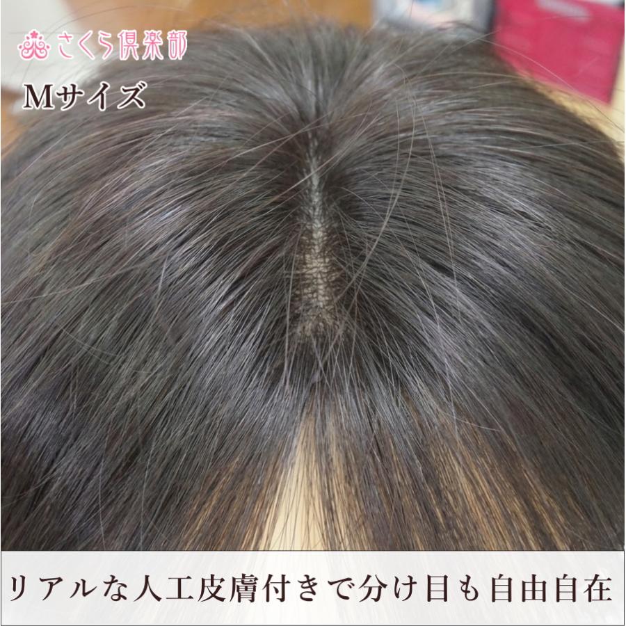 部分ウィッグ 人毛100% 総手植え Mサイズ top-02n ヘアピース 特殊人工