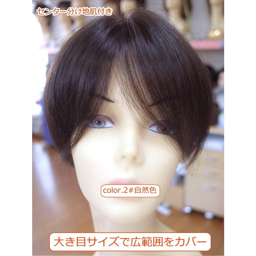 部分ウィッグ 人毛100% 女性 レディース 総手植え Lサイズ top-07 ヘアピース 特殊人工皮膚付き センター分け ストレート 医療用 かつら 自然 軽いの画像