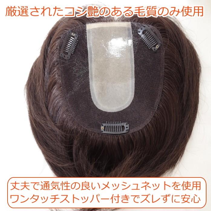 部分ウィッグ 人毛100% 女性 レディース 総手植え Lサイズ top-07 ヘアピース 特殊人工皮膚付き センター分け ストレート 医療用 かつら 自然 軽いの画像