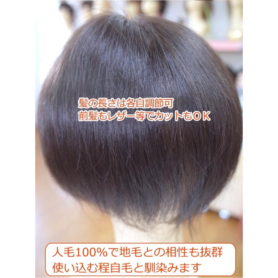 部分ウィッグ 人毛100% 女性 レディース 総手植え Lサイズ top-07 ヘアピース 特殊人工皮膚付き センター分け ストレート 医療用 かつら 自然 軽いの画像