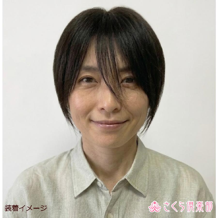 部分ウィッグ 人毛100% 女性 レディース 総手植え Lサイズ top-07 ヘアピース 特殊人工皮膚付き センター分け ストレート 医療用 かつら 自然 軽いの画像