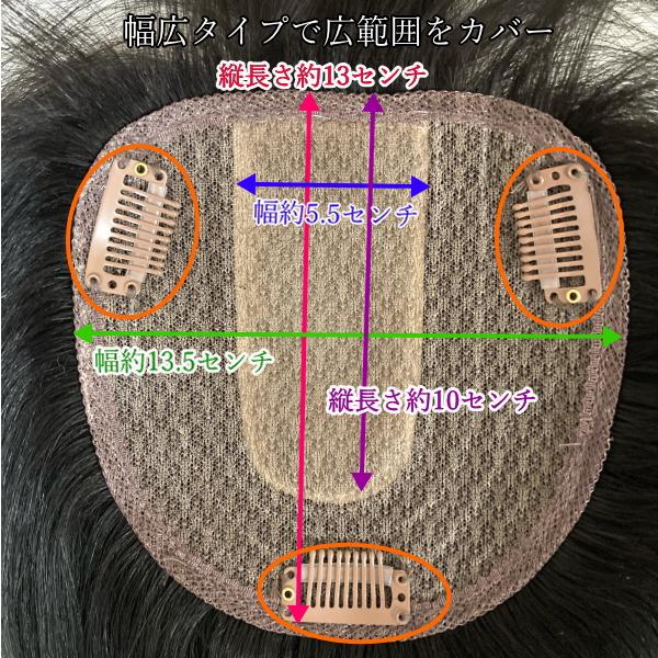 さくら倶楽部 人毛100%部分ウィッグロング 30cm top-15 Lサイズ 大きめ