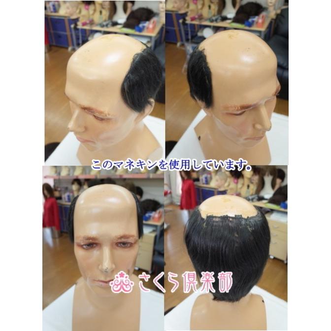 男性用メンズ部分ウィッグ人毛100% top-600 Lサイズ センター分け 総手植え 17×17cm 特殊人工皮膚 ナチュラルストレート 白髪隠し 薄毛隠し 広範囲カバー 軽量の画像