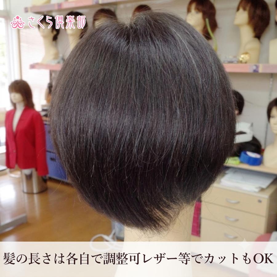 さくら倶楽部 レディース 部分ウィッグ 人毛100% 女性 総手植え L