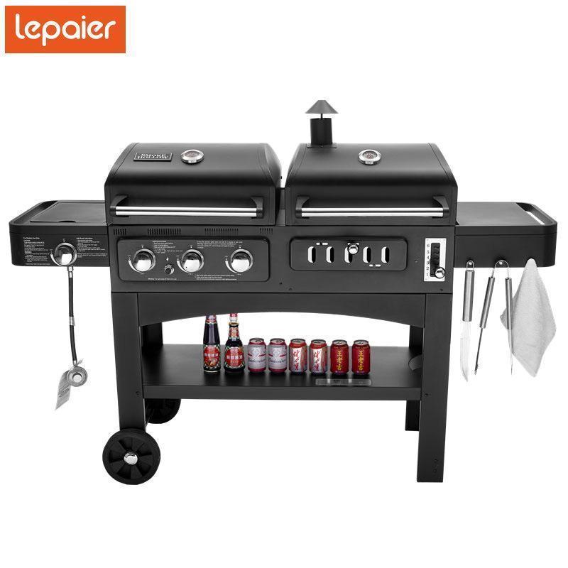 【正規販売店】 中型BBQ炭火焼きガスグリル 家族3人?8人ぐらい最適 楽しいバーベキューガスグリル 【3536841227】(127618円)