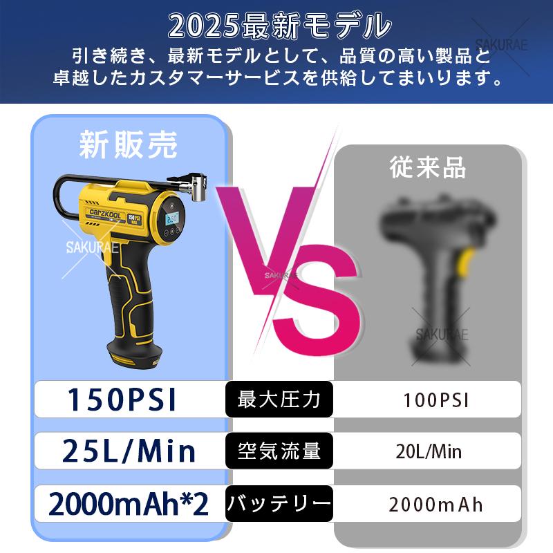2025ニューモデル 空気入れ PSE認証 自転車用 150PSI USB 電動 2025ニューモデル 空気入れ PSE認証 自転車用 150PSI USB 電動