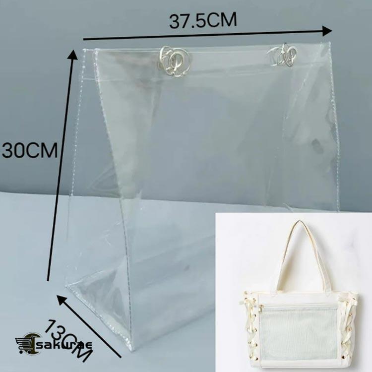 2枚セット クリアバッグ ビニールバッグ 透明バッグ リフティング