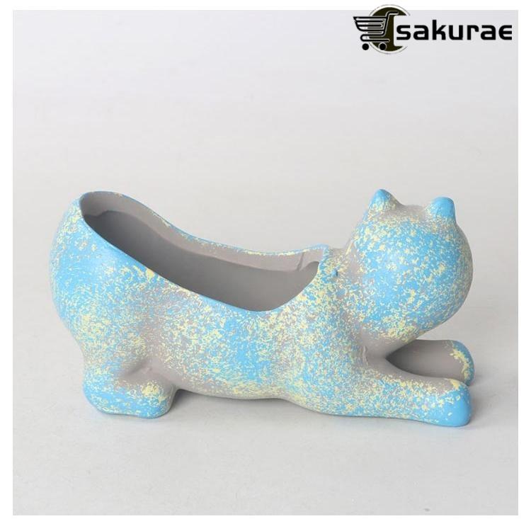 おしゃれ 植木鉢 プランター 多肉植物鉢 2個セット サボテン鉢 猫