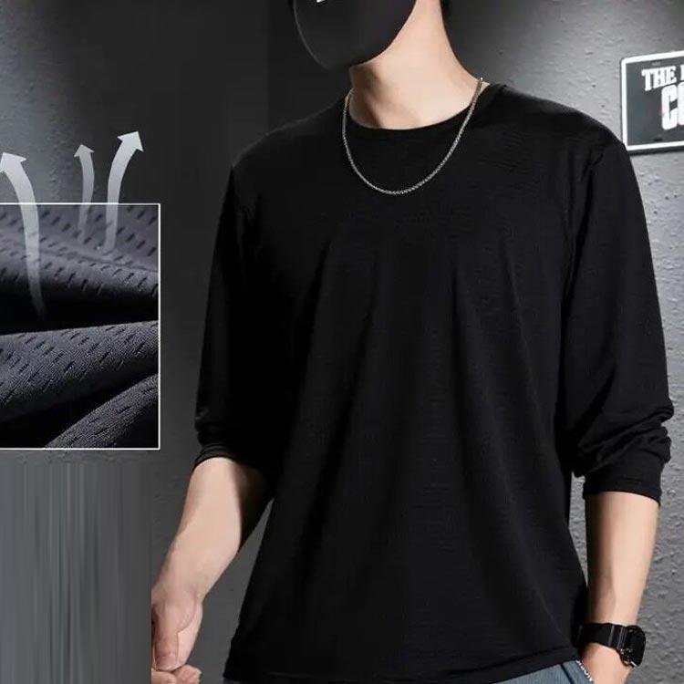 トップス 涼しい 長袖 Tシャツ 黒 UVカット 2枚セット！クールコア