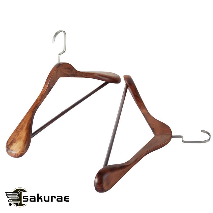 4本組 高級木製ハンガー 型崩れしない hanger 44.5cm 男性用 スーツ
