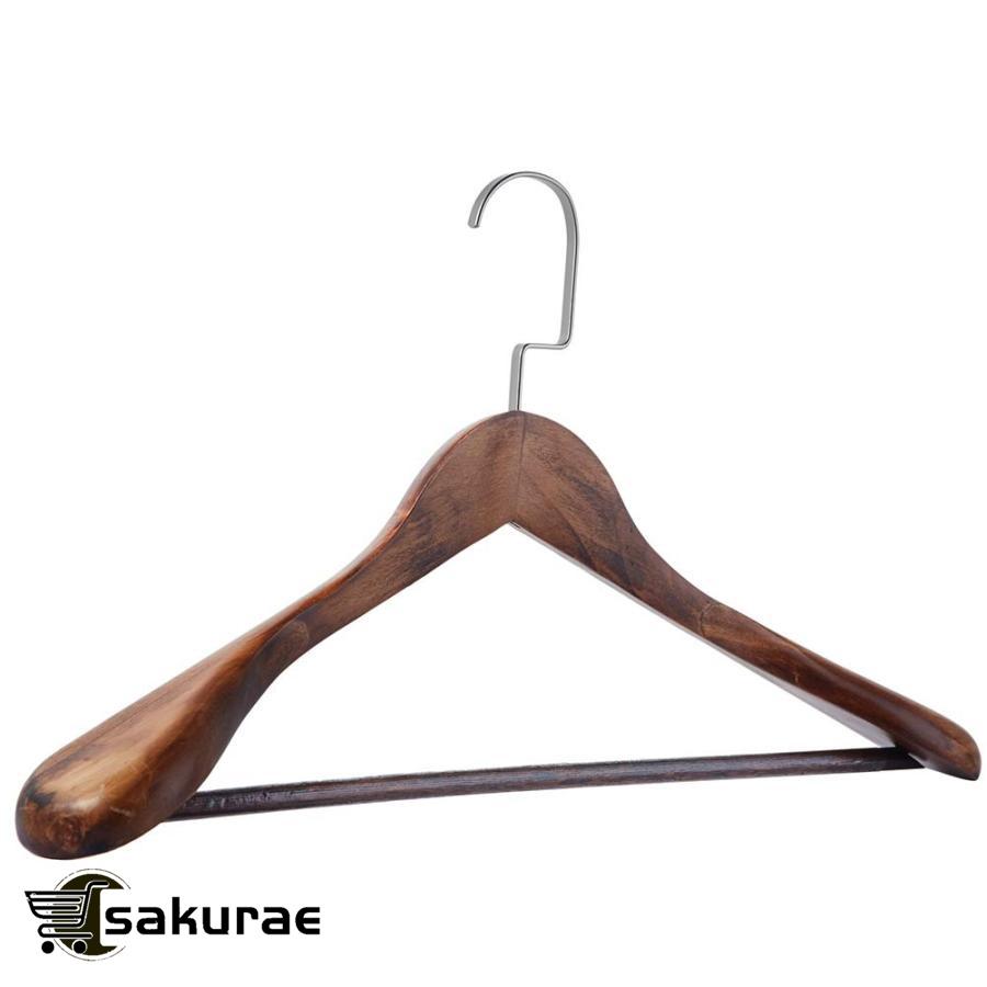 4本組 高級木製ハンガー 型崩れしない hanger 44.5cm 男性用 スーツ