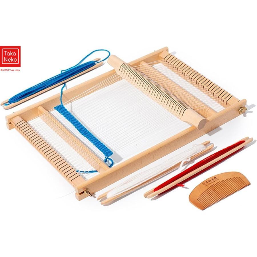 裂き織り機 編み機 機織り機 手織り機 卓上 木製調整可能 簡単 編む