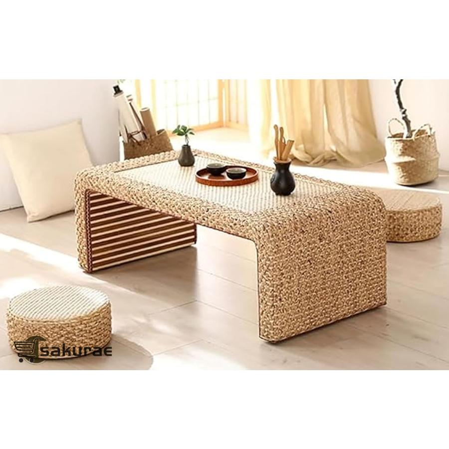 コーヒーテーブル 畳窓台テーブル 籐のコーヒーテーブル