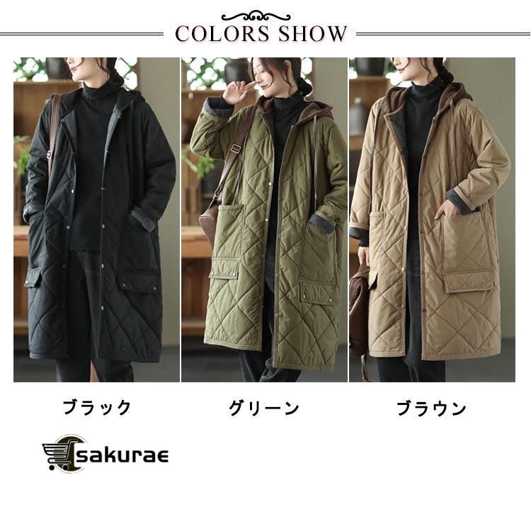 中綿コート レディース キルティングコート ロングコート アウター