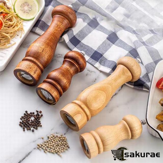 手動 ソルトミル 木製 ペッパーミル 岩塩 スパイス 挽き器具 おしゃれ