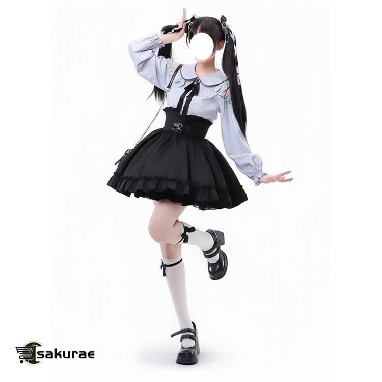 ブラウス 地雷系 スカート 2点セット セットアップ かわいい