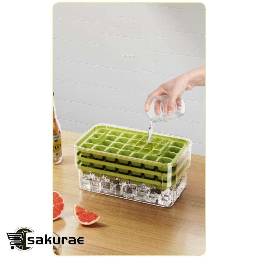 ワンプッシュで氷を取り出す♪ 製氷皿 製氷器 製氷機 氷作る容器 大