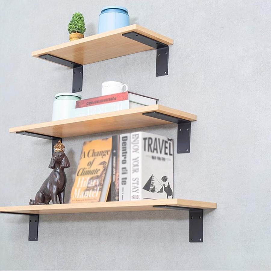 2本セット アイアンブラケット棚受け金具 L字型 目立たない 棚支え