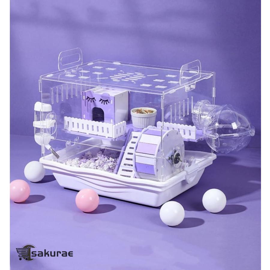 ハムスターケージ アクリル 透明ケージ 小動物ケージ ゴールデン