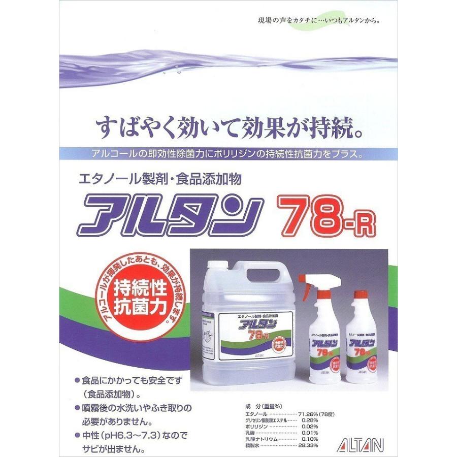 アルタン78 エタノール製剤(アルコール除菌剤) アルコール消毒液 業務用 エタノール製剤 食品添加物 アルタン