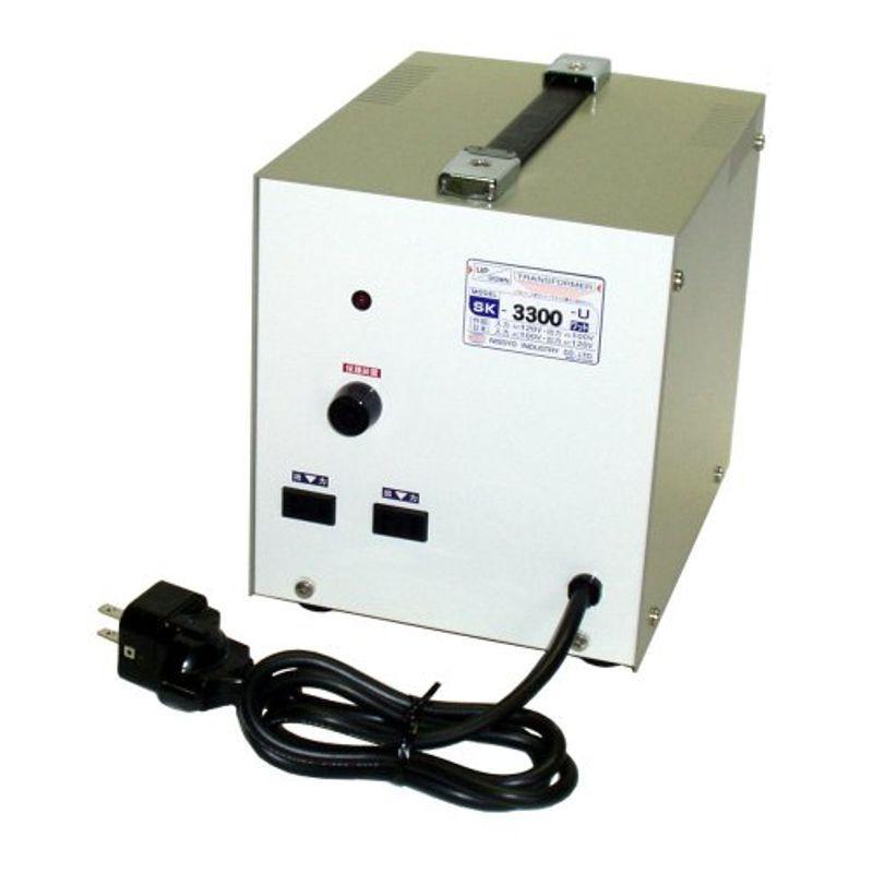 日章工業 変圧器 海外 AC120V⇔AC100V 3300W 国内 SK-3300U 両用タイプ