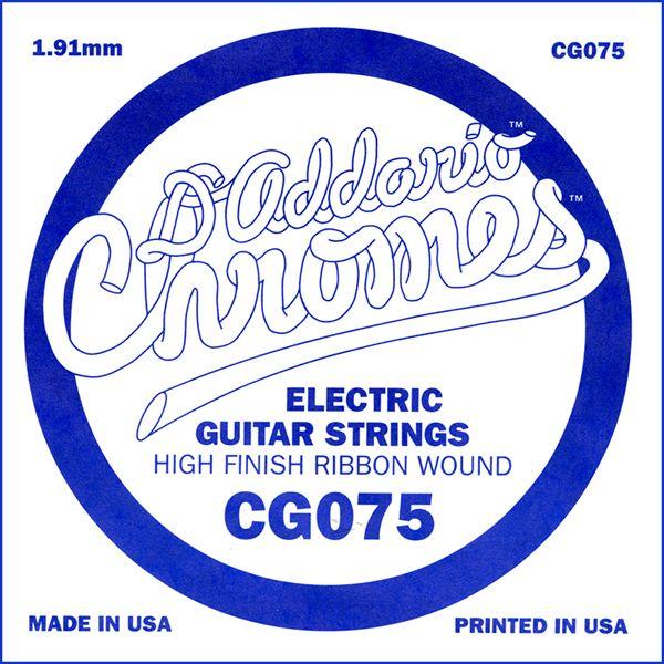 D'Addario エレキギター バラ弦 5本セット CG075  Chromes Flat Wound〔daddario エレキ弦 cg075〕〔ゆうパケット対応〕＊
